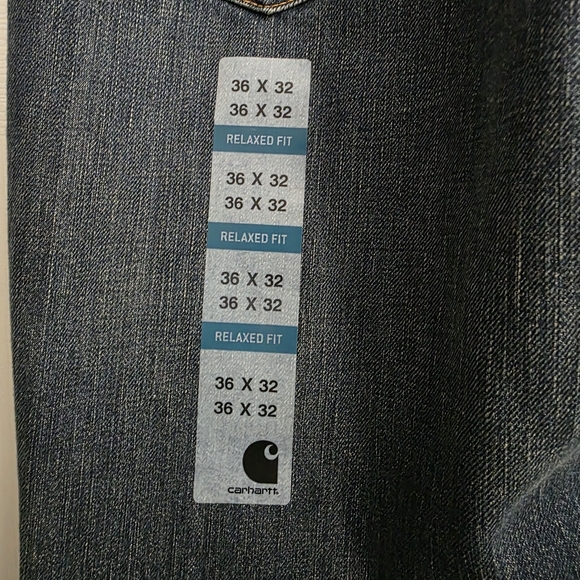 Carhartt Men's Dark Blue Relaxed Fit Holter Jeans, Dark Wash, Size 36x32 - Picture 4 of 6